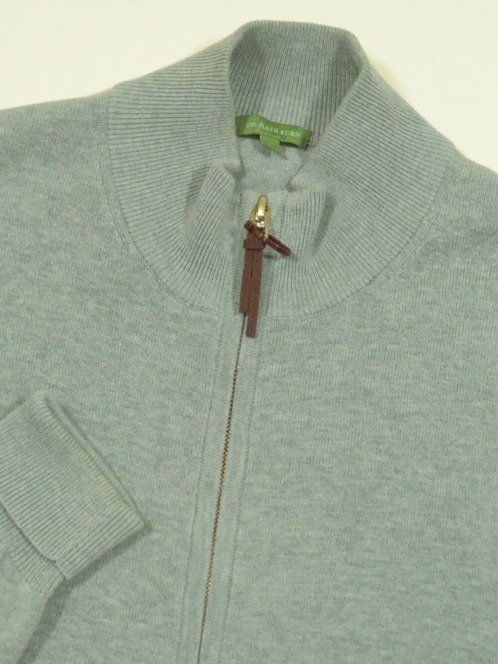 Sid Mashburn Pique Full Zip Jacket Mens L Gray Cotton Double Zippers Performance